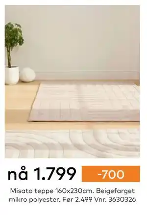 Skeidar Misato Teppe tilbud
