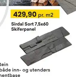 Right Price Tiles Sirdal Sort 7,5x60 Skiferpanel tilbud