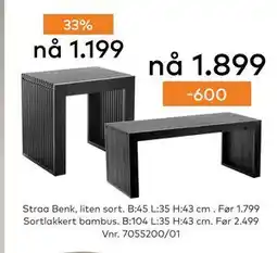 Skeidar Sortlakkert bambus tilbud