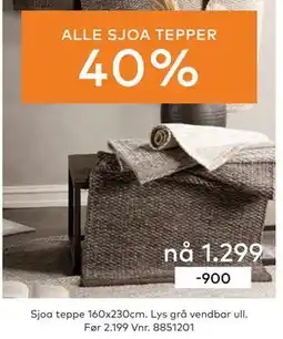 Skeidar Sjoa teppe 160x230cm tilbud