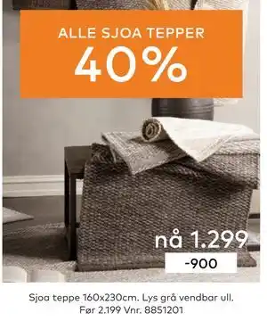 Skeidar Sjoa teppe 160x230cm tilbud