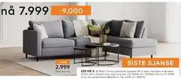 Skeidar Tempo hjørnesofa tilbud