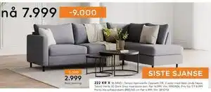Skeidar Tempo hjørnesofa tilbud