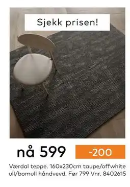 Skeidar Værdal teppe tilbud