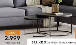 Skeidar Porto lite sofabordsett Ø80/60 cm tilbud