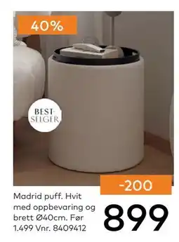 Skeidar Madrid puff tilbud