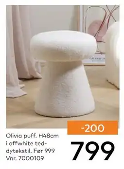 Skeidar Olivia puff tilbud
