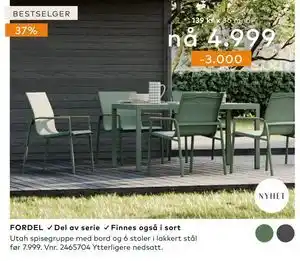 Skeidar Utah spisegruppe tilbud