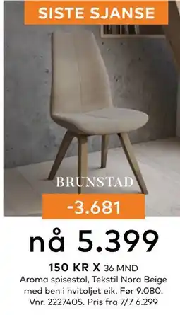 Skeidar Aroma spisestol tilbud