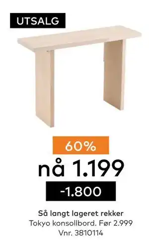 Skeidar Tokyo konsollbord tilbud