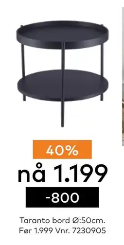 Skeidar Taranto bord tilbud