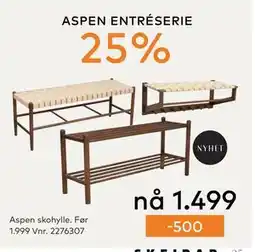 Skeidar Aspen skohylle tilbud