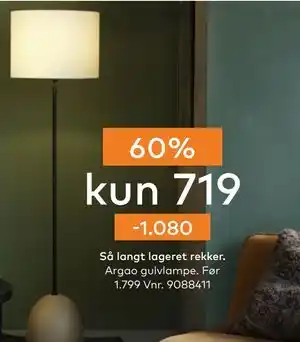 Skeidar Argao gulvlampe tilbud