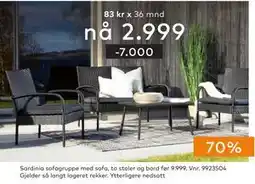 Skeidar Sardinia sofagruppe tilbud