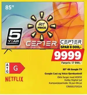 POWER 85 4K Google TV tilbud