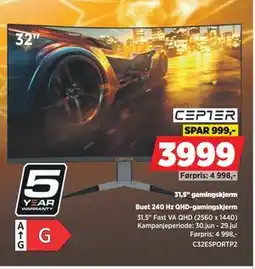 POWER 31,5 gamingskjerm tilbud