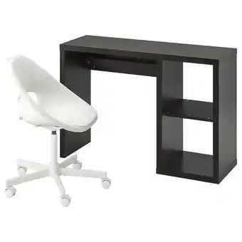 IKEA Kallax / loberget Skrivebord og stol, brunsvart/hvit tilbud