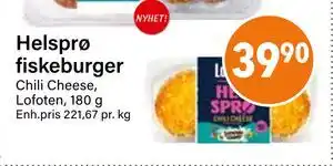 Nærbutikken Helsprø fiskeburger tilbud