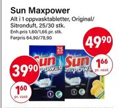 Nærbutikken Sun Maxpower tilbud