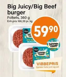 Nærbutikken Big Juicy/Big Beef burger tilbud