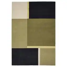 IKEA SkriftsprÅk Teppe, kort lugg, beige-grønn/mørk blå, 200x300 cm tilbud