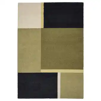 IKEA SkriftsprÅk Teppe, kort lugg, beige-grønn/mørk blå, 200x300 cm tilbud