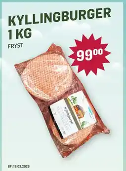 Holdbart Kyllingburger 1 kg tilbud