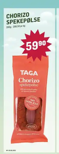 Holdbart Chorizo spekepølse tilbud