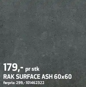 Flisekompaniet RAK SURFACE ASH 60x60 tilbud