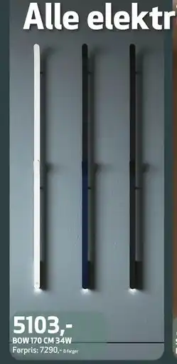 Flisekompaniet BOW 170 CM 34W tilbud