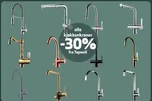 Flisekompaniet alle kjøkkenkraner fra Tapwel tilbud
