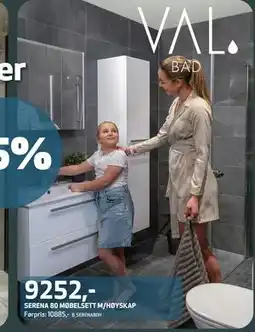 Flisekompaniet SERENA 80 MØBELSETT M/HØYSKAP tilbud