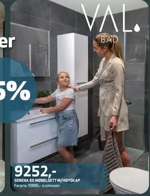 Flisekompaniet SERENA 80 MØBELSETT M/HØYSKAP tilbud