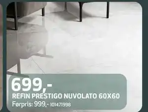 Flisekompaniet REFIN PRESTIGO NUVOLATO 60X60 tilbud
