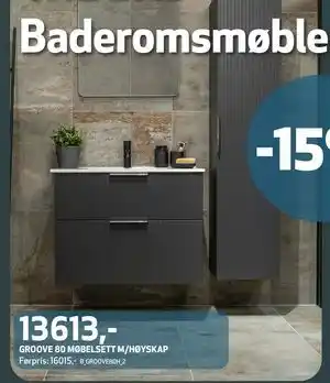 Flisekompaniet GROOVE 80 MØBELSETT M/HØYSKAP tilbud