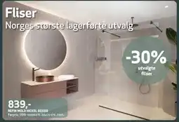 Flisekompaniet 30% utvalgte fliser tilbud