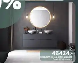 Flisekompaniet MØBELSETT BIG 160 - MØRK GRÅ MATT tilbud