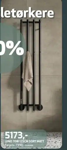 Flisekompaniet LENO 70W 125CM SORT MATT tilbud