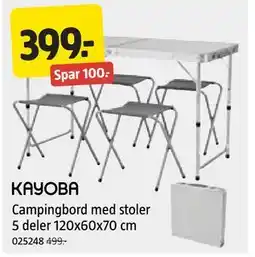 Jula Campingbord med stoler 5 deler 120x60x70 cm tilbud