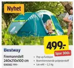 Jula Firemannstelt 240x210x100 cm tilbud