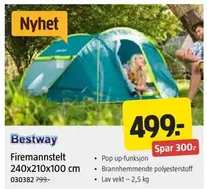 Jula Firemannstelt 240x210x100 cm tilbud