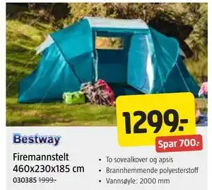 Jula Firemannstelt 460x230x185 cm tilbud