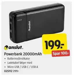 Jula Powerbank 20000mAh tilbud