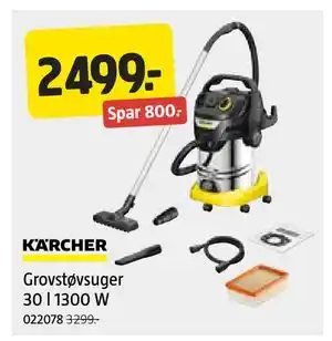 Jula Grovstøvsuger 30 l 1300 W tilbud