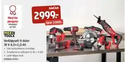 Jula Verktøysett 9 deler 18 V 4,0+2,0 Ah tilbud