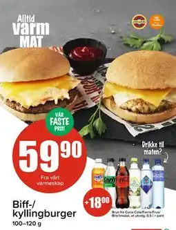 Spar Biff-/ kyllingburger tilbud