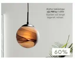 Skeidar Aisha taklampe tilbud