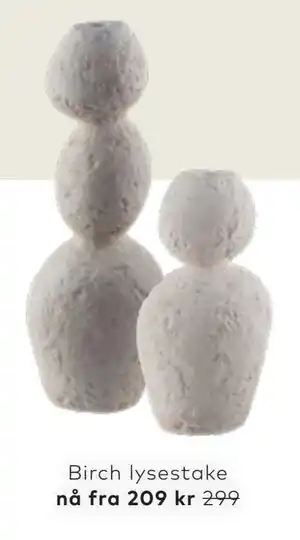 Skeidar Birch lysestake tilbud