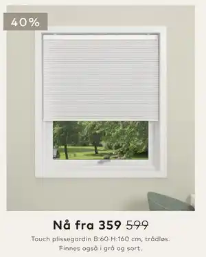Skeidar Touch plissegardin tilbud