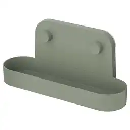 IKEA ÖbonÄs Vegghylle med sugekopp, grågrønn, 28 cm tilbud